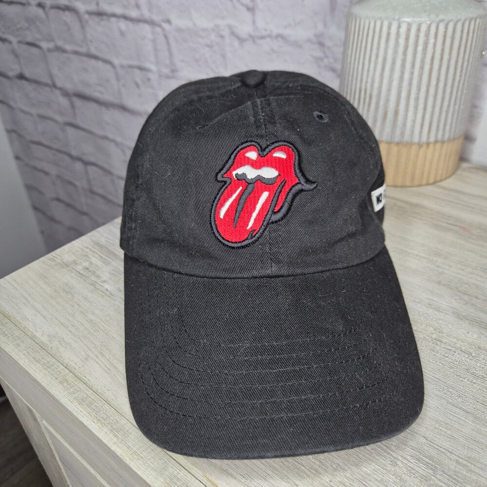 The Rolling Stones No Filter Tour Hat Black Cotton Tongue Lips Dad Cap Merch OS